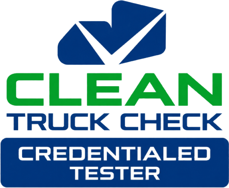 Rick Anglin’s Clean Truck Check mark with the Credentialed Tester badge